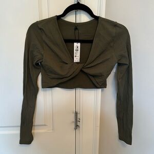 BRAND NEW WITH TAGS - Green Cropped Garage Top